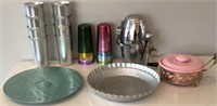Aluminum Ware Cups Tray 1950’s Ice Crusher and