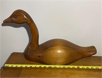 22in wood carved goose. Fair condition