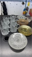 Brilliant cut pinwheel design crystal mugs,