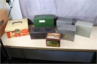 Lot of 7 metal file boxes