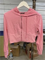 Shein pink zip up hoodie size medium
