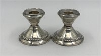 Sterling Weighted Candlestick Holders Pair