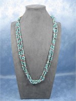 Multi Strand Turquoise/ Coral Necklace