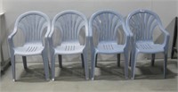 Four Plastic Patio Chairs