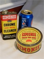 Deux cans de Simoniz : Cire et nettoyeur à métal