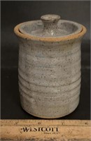 POTTERY-CANISTER/JAR W/LID