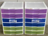 Pair of Sterlite 6 Drawer Organizers w/ 4 casters