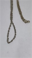 Sterling necklace marked 925, 13.6g