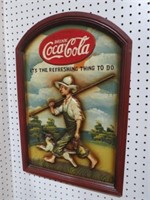 WOOD EMBOSSED COCA-COLA ADV SIGN 3D IMAGE