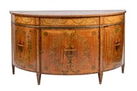 ENGLISH GEORGE III SATINWOOD DEMILUNE COMMODE