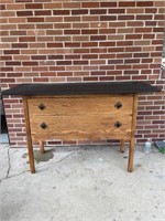 Antique oak with a new top 
Top measures 66