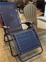 Navy Blue Gravity Chair, Plastic Beige Adirondack