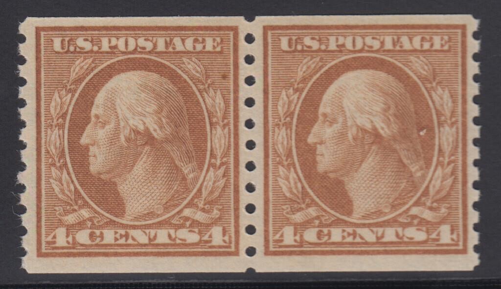 US Stamps #495 mint Pair NH, choice, Extremely