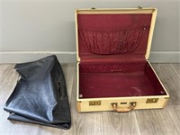 Lined Vintage Suitcase w/ Protective Cover