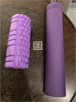 Purple Yoga Mat & Massage Tube