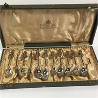 11 Silver Spoons In Fitted Case
