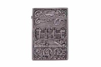 NATHANIEL MILLS SILVER CASTLE TOP CARD CASE, 36g