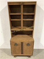(2)-Piece Hardwood Cabinet