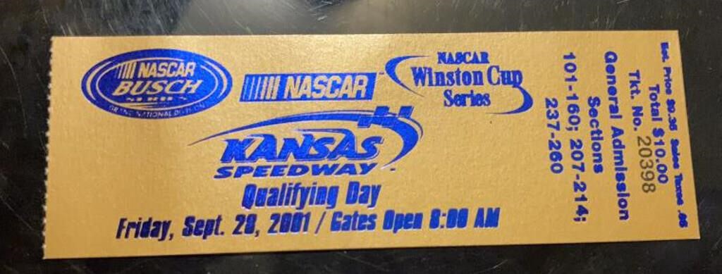 2001 Kansas Speedway Inaugural NASCAR Ticket