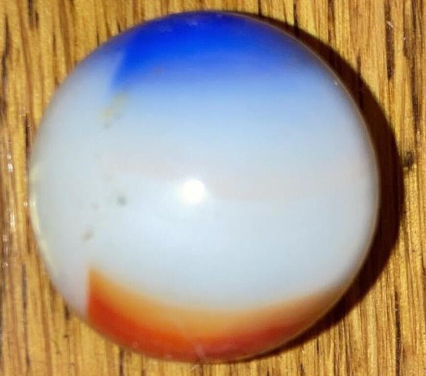 Shooter Red White and Blue Glass Swirled Marble
