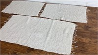 3 throw rugs, 2 34x22 and 1 50x26, cotton popcorn