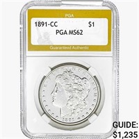 1891-CC Morgan Silver Dollar PGA MS62