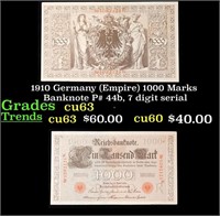 1910 Germany (Empire) 1000 Marks Banknote P# 44b,
