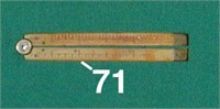 Unknown make 6-inch 2-fold ivory or bone rule