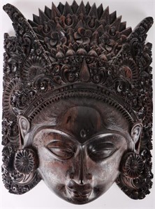 ANTIQUE BALINESE HAND-CARVED WOODEN MASK