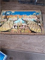 6 ft by 4 ft peacock tapestry