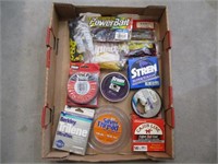 Fishing Line & Assorted Rubber Fishing Worms