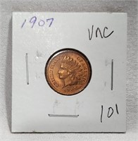 1907 Cent Unc.-Cleaned