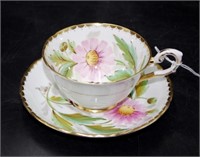 Tuscan hand painted display cup & saucer