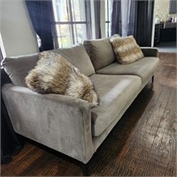 Modern Neutral Sofa w/ Accent Pillows