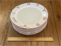 8 Frankoma Ranch Longhorns Dinner Plates