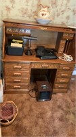 Wooden Secretary Desk (no contents) Keys Included