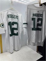 2 LARGE GREEN BAY PACKERS AARON RODGERS JERSEYS