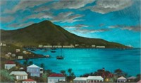 Tropical Harbor Scene by Ira Smith.