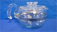 Classic Pyrex Glass 6 Cup Flame Wear Coffee /