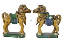 PAIR OF SANCAI GLAZE CHINESE TANG HORSES