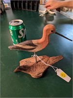Corky Dize Avocet Wooden Carving on Post