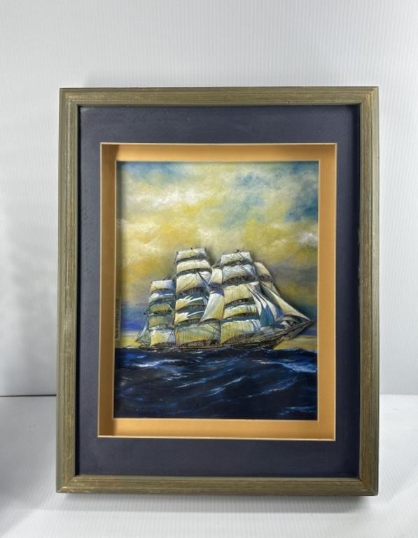 A Bob Wagner "The Masted Schooner" 3D Art