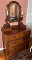 Beautiful carved dresser with mirror glove boxes