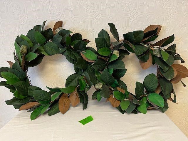 Set of 2 Magnolia Leaf Wreaths