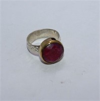 $450 STERLING DYED RUBY RING