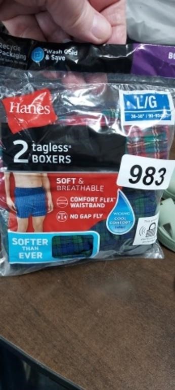 (2) TAGLESS BOXERS, SIZE L