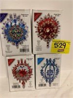 (4) MARY MAXIM DESIGN WORKS BEADED ORNAMENTS