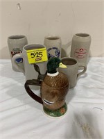 GROUP OF BEER STEINS