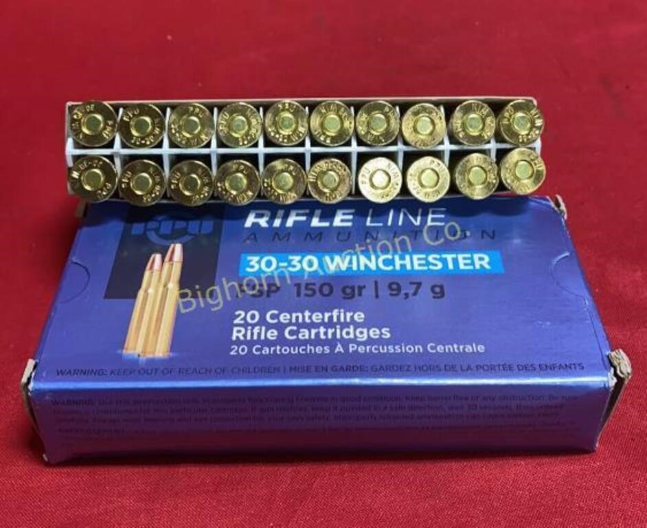 Ammo 30-30 Win, 20Rds PPU FSP 150 Grain