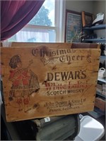 Vtg. Dewar's Scotch Whiskey Wooden Crate